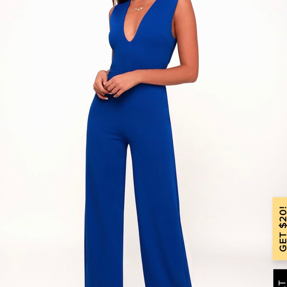 Lulu’s Royal Blue Thinking Out Loud Jumpsuit